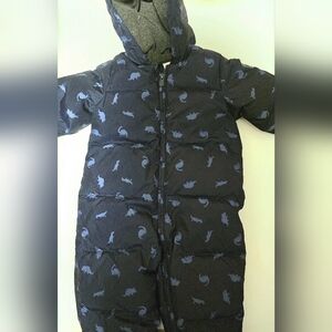 BABY GAP Black Dinosaur Print Snow Suit